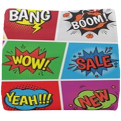 Pop Art Comic Vector Speech Cartoon Bubbles Popart Style With Humor Text Boom Bang Bubbling Expressi Seat Cushion by Amaryn4rt