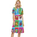 Pop Art Comic Vector Speech Cartoon Bubbles Popart Style With Humor Text Boom Bang Bubbling Expressi Button Top Knee Length Dress View1