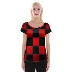 Black And Red Backgrounds- Cap Sleeve Top by Amaryn4rt