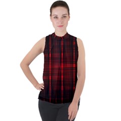 Black And Red Backgrounds Mock Neck Chiffon Sleeveless Top by Amaryn4rt