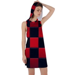 Black And Red Backgrounds- Racer Back Hoodie Dress by Amaryn4rt