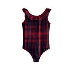 Black And Red Backgrounds Kids  Frill Swimsuit by Amaryn4rt