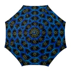 Blue Bee Hive Pattern Golf Umbrellas by Amaryn4rt