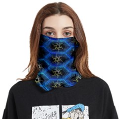 Blue Bee Hive Pattern Face Covering Bandana (two Sides)