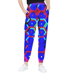 Blue Bee Hive Pattern Women s Tapered Pants