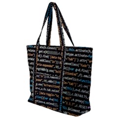 Close Up Code Coding Computer Zip Up Canvas Bag by Amaryn4rt