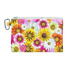 Flowers Blossom Bloom Nature Plant Canvas Cosmetic Bag (large) by Amaryn4rt