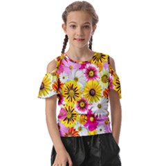 Flowers Blossom Bloom Nature Plant Kids  Butterfly Cutout T-Shirt