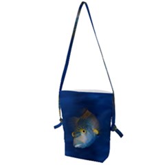 Fish Blue Animal Water Nature Folding Shoulder Bag by Amaryn4rt