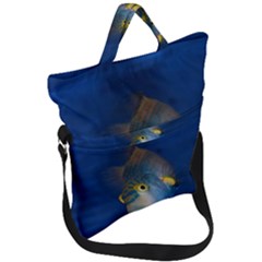 Fish Blue Animal Water Nature Fold Over Handle Tote Bag by Amaryn4rt