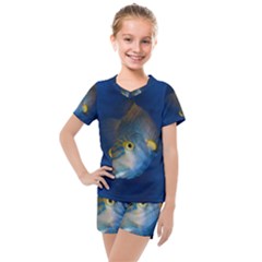 Fish Blue Animal Water Nature Kids  Mesh T-shirt And Shorts Set