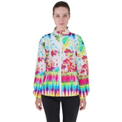 Pattern Decorated Schoolbus Tie Dye Women s High Neck Windbreaker by Amaryn4rt