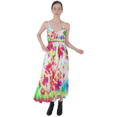 Pattern Decorated Schoolbus Tie Dye Tie Back Maxi Dress by Amaryn4rt