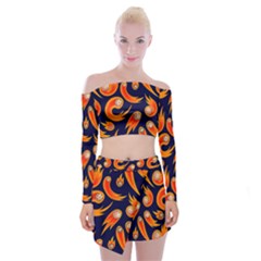 Space Patterns Pattern Off Shoulder Top With Mini Skirt Set by Amaryn4rt