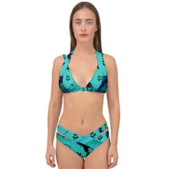 Texture Butterflies Background Double Strap Halter Bikini Set by Amaryn4rt