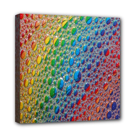 Bubbles Rainbow Colourful Colors Mini Canvas 8  X 8  (stretched) by Amaryn4rt