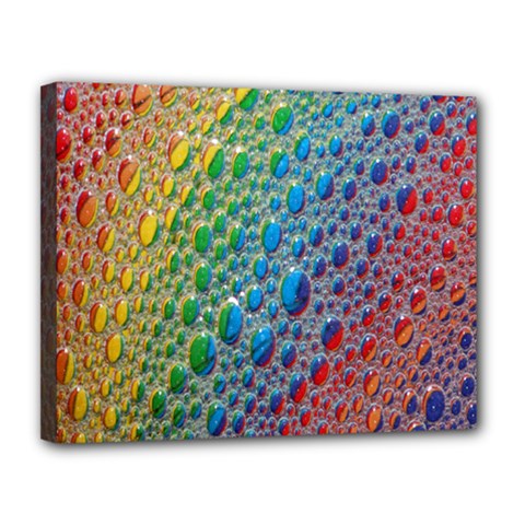 Bubbles Rainbow Colourful Colors Canvas 14  X 11  (stretched) by Amaryn4rt