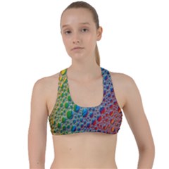 Bubbles Rainbow Colourful Colors Criss Cross Racerback Sports Bra by Amaryn4rt