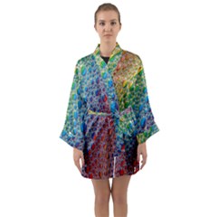 Bubbles Rainbow Colourful Colors Long Sleeve Satin Kimono by Amaryn4rt