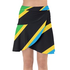 Flag Of Tanzania Wrap Front Skirt by Amaryn4rt