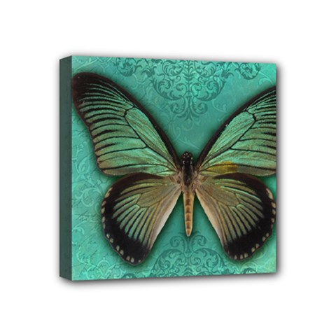 Butterfly Background Vintage Old Grunge Mini Canvas 4  X 4  (stretched) by Amaryn4rt
