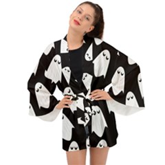 Ghost Halloween Pattern Long Sleeve Kimono