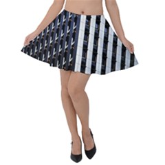 Architecture-building-pattern Velvet Skater Skirt by Amaryn4rt