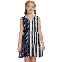 Architecture-building-pattern Kids  Sleeveless Tiered Mini Dress by Amaryn4rt