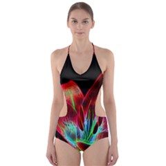 Flower Pattern-design-abstract-background Cut-out One Piece Swimsuit by Amaryn4rt