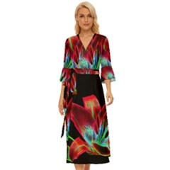 Flower Pattern-design-abstract-background Midsummer Wrap Dress