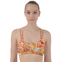 Monotype Art Pattern Leaves Colored Autumn Line Them Up Sports Bra by Amaryn4rt