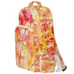 Monotype Art Pattern Leaves Colored Autumn Double Compartment Backpack