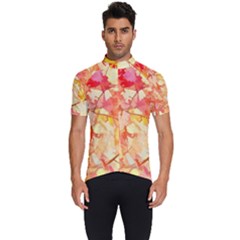 Monotype Art Pattern Leaves Colored Autumn Men s Short Sleeve Cycling Jersey
