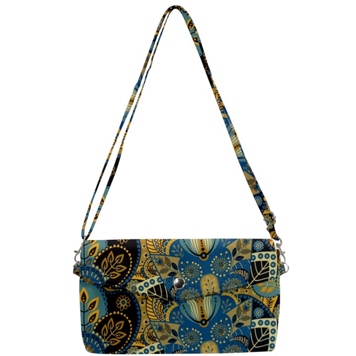 Retro Ethnic Background Pattern Vector Removable Strap Clutch Bag