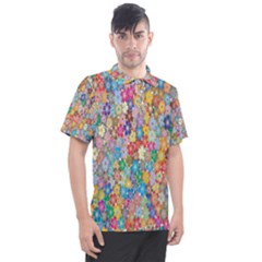 Monotype Art Pattern Leaves Colored Autumn Men s Polo T-shirt by Amaryn4rt