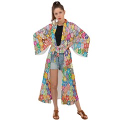 Sakura-cherry-blossom-floral Maxi Kimono