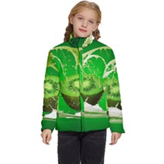 Kiwi Fruit Vitamins Healthy Cut Kids  Puffer Bubble Jacket Coat