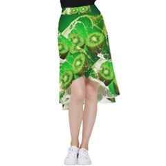 Kiwi Fruit Vitamins Healthy Cut Frill Hi Low Chiffon Skirt