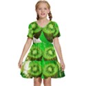 Kiwi Fruit Vitamins Healthy Cut Kids  Short Sleeve Tiered Mini Dress View1