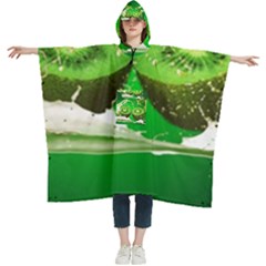 Kiwi Fruit Vitamins Healthy Cut Women s Hooded Rain Ponchos