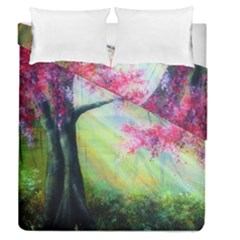 Forests Stunning Glimmer Paintings Sunlight Blooms Plants Love Seasons Traditional Art Flowers Sunsh Duvet Cover Double Side (queen Size) by Amaryn4rt