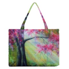 Forests Stunning Glimmer Paintings Sunlight Blooms Plants Love Seasons Traditional Art Flowers Sunsh Zipper Medium Tote Bag by Amaryn4rt