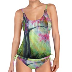 Forests Stunning Glimmer Paintings Sunlight Blooms Plants Love Seasons Traditional Art Flowers Sunsh Tankini Set by Amaryn4rt