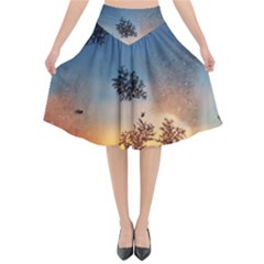Hardest-frost-winter-cold-frozen Flared Midi Skirt by Amaryn4rt