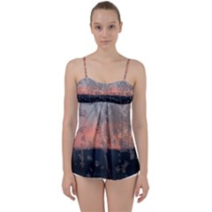 Hardest-frost-winter-cold-frozen Babydoll Tankini Top by Amaryn4rt