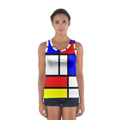 Mondrian-red-blue-yellow Sport Tank Top 