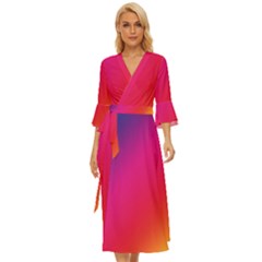 Rainbow Colors Midsummer Wrap Dress