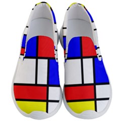 Mondrian-red-blue-yellow Men s Lightweight Slip Ons by Amaryn4rt