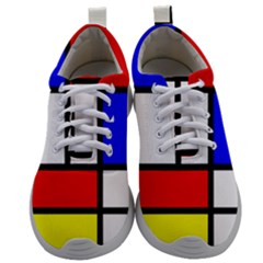 Mondrian-red-blue-yellow Mens Athletic Shoes by Amaryn4rt