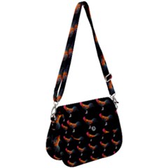 Background-pattern-chicken-fowl Saddle Handbag by Amaryn4rt